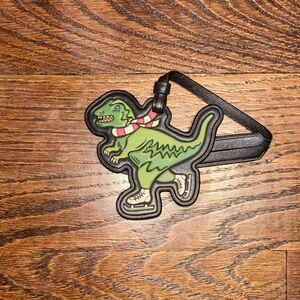 Coach Dinosaur Luggage Tag with Black Strap
